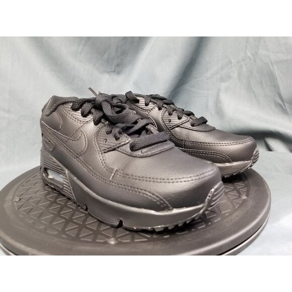 Nike Air Max 90 LTR (PS) Sneakers Leather Triple Black Size 13.5c NEW NO BOX! - Picture 10 of 11